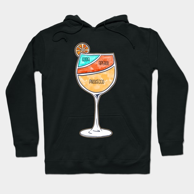 Aperol Spritz Aperol Liquor Hoodie by Weirdcore